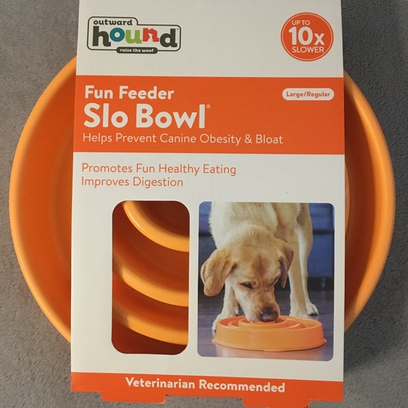 SLO BOWL Dog dish Fun Feed Outward Hound brand to slow those fast eaters NEW Lrg - Picture 2 of 5